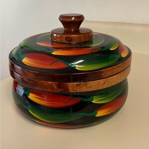 Vibrant Tortilla Warmer Lidded Bowl